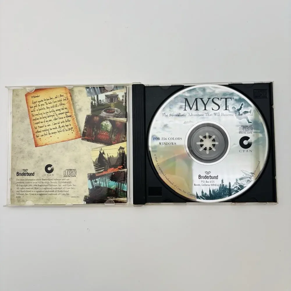 Vintage Myst Windows 3.1 PC CD-Rom Broderbund 1994 Jewel Case. VG Condition